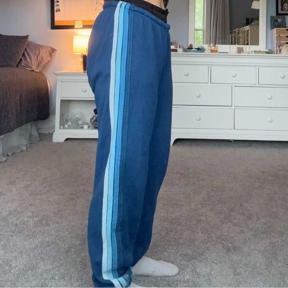 Women’s Blue Sweatpants with Stripes